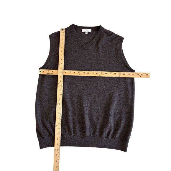 TURNBURY~ Mens Extra Fine Merino Wool V-Neck Sleeveless Sweater Vest Brown, XLT - Picture 7 of 10